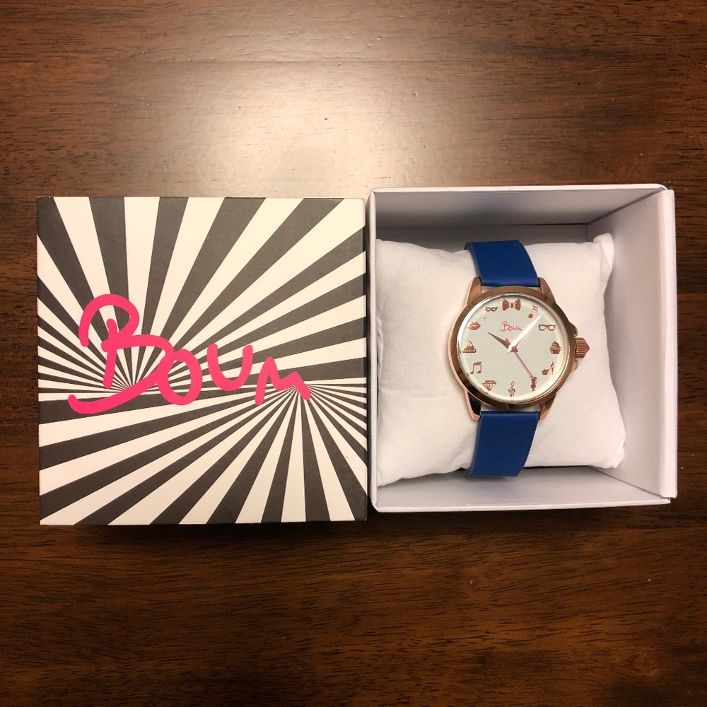 Boum Rendezvous Rose Gold & Blue Watch